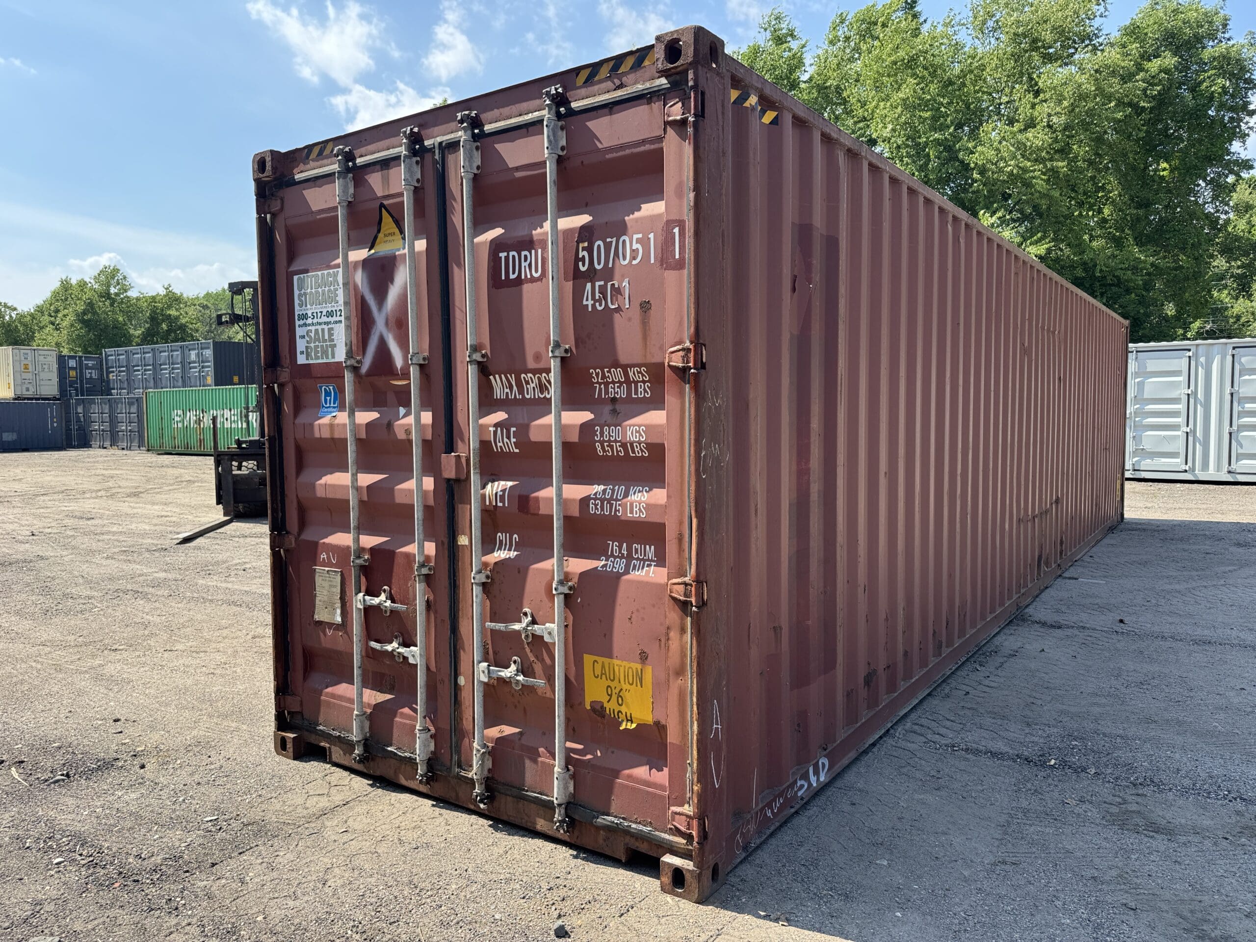 40ft Used High Cube Shipping Container – Wind & Watertight – Red — 40ft — used (image 7 of 12)