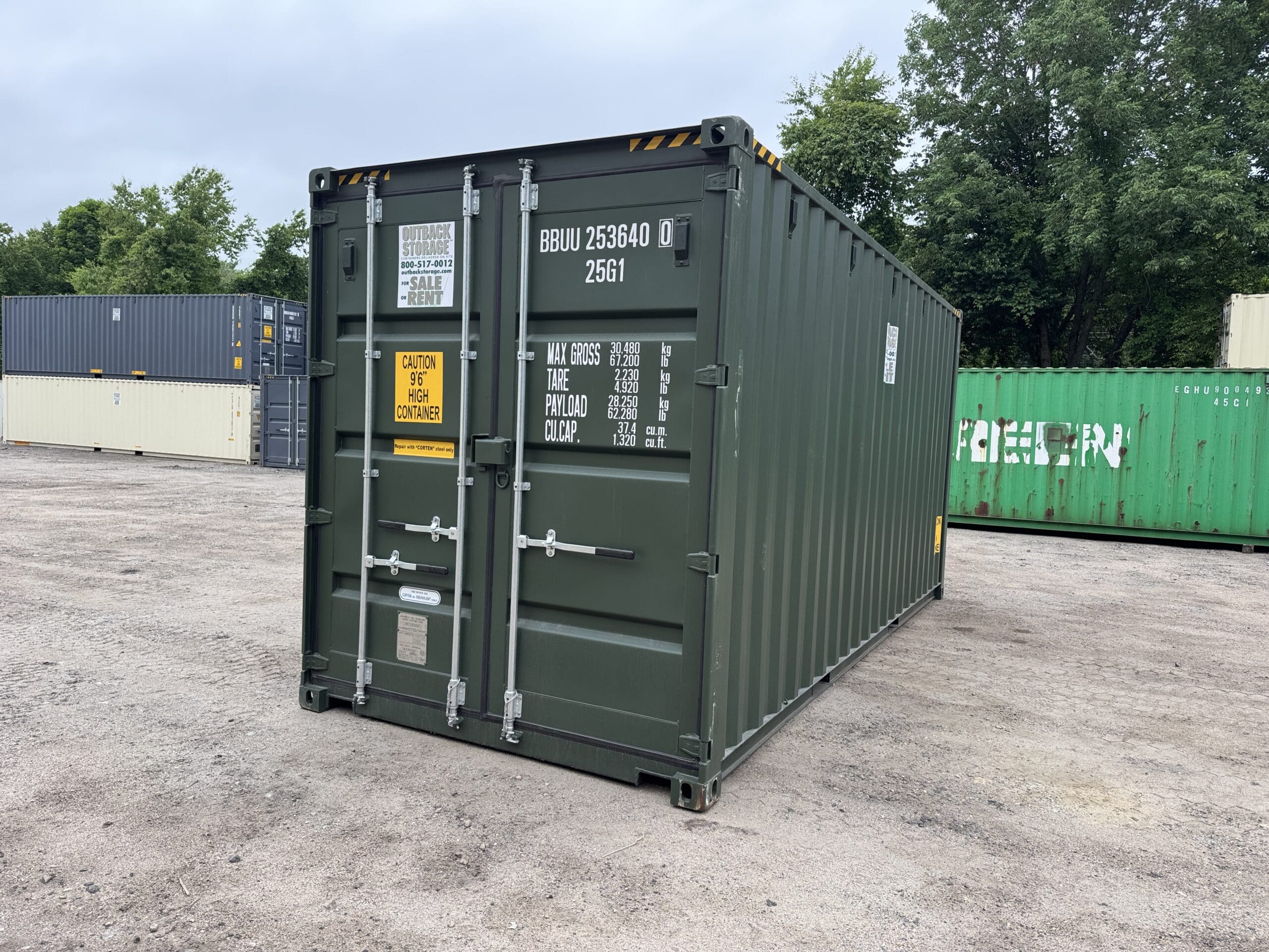 20ft New High Cube Shipping Container – Wind & Watertight – Green — 20ft — new (image 8 of 12)