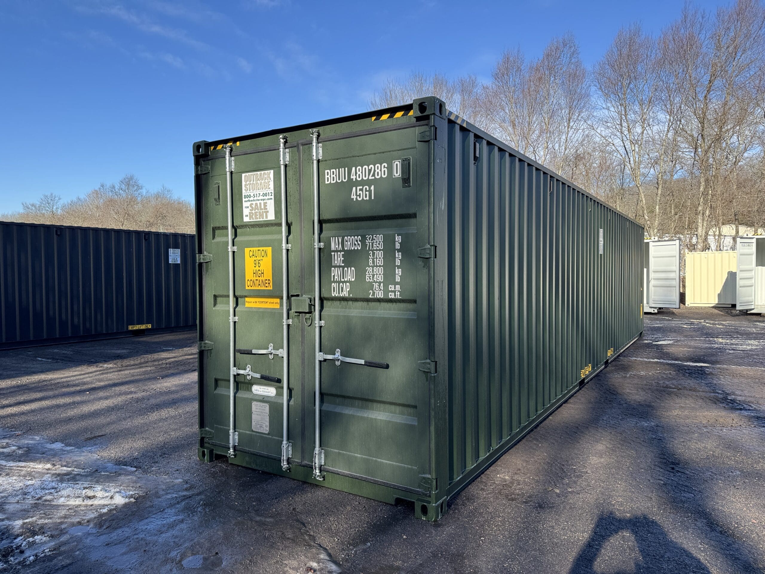 40ft New High Cube Shipping Container – Wind & Watertight – Green — 40ft — new (image 8 of 12)