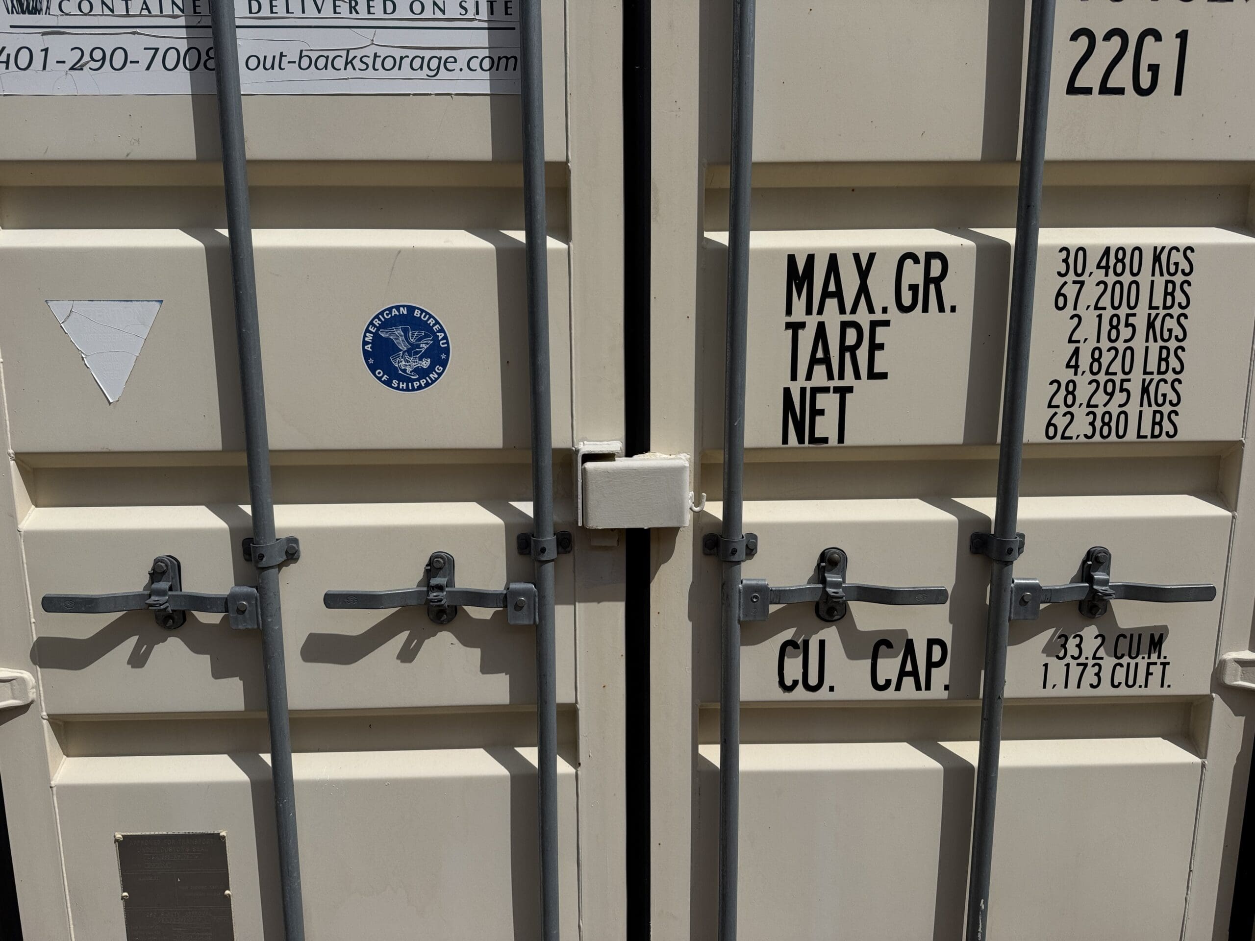 20ft Used Shipping Container – Wind & Watertight – Beige — 20ft — used (image 4 of 12)