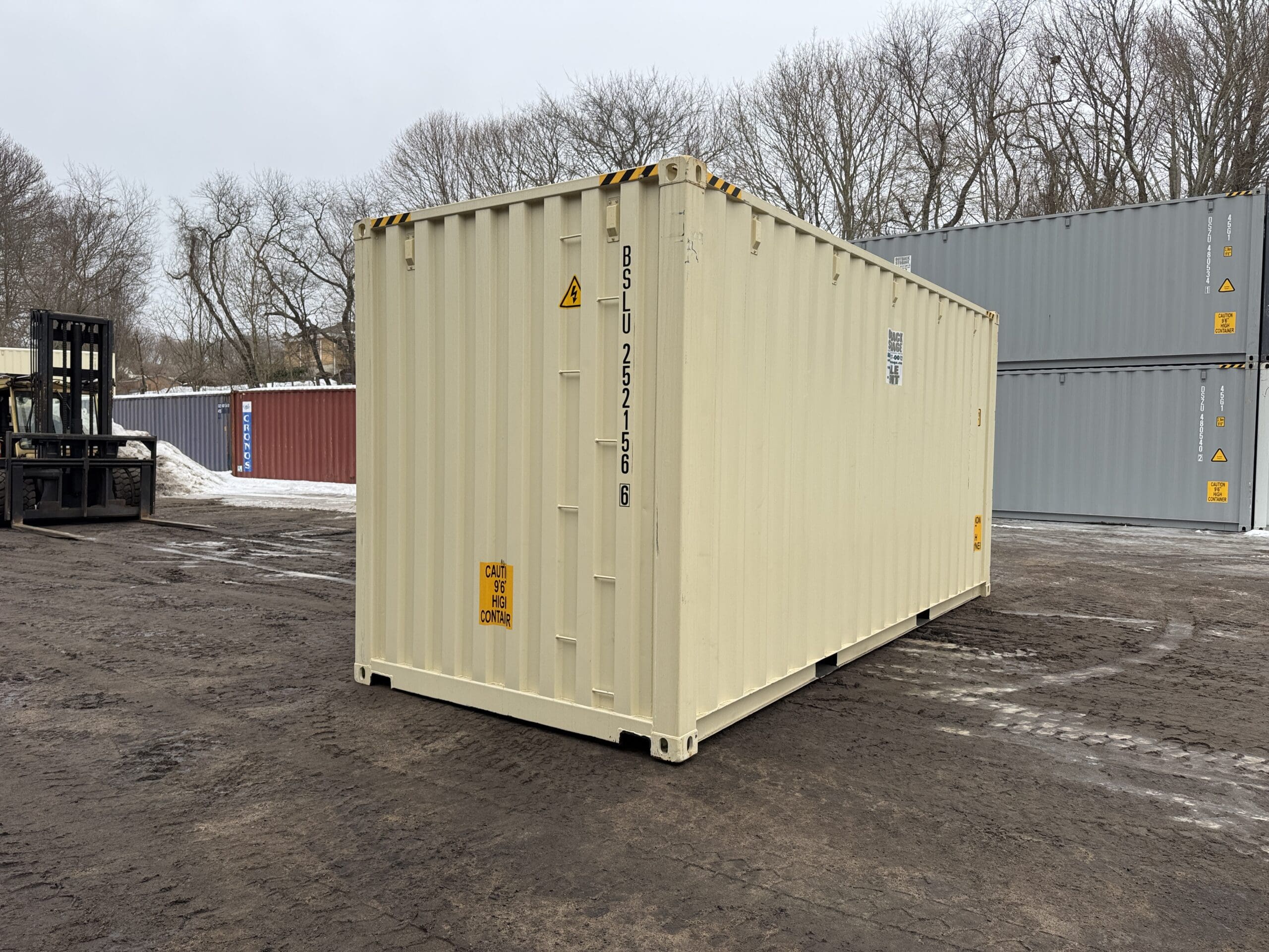 20ft New High Cube Shipping Container – Wind & Watertight – Beige — 20ft — new (image 11 of 12)