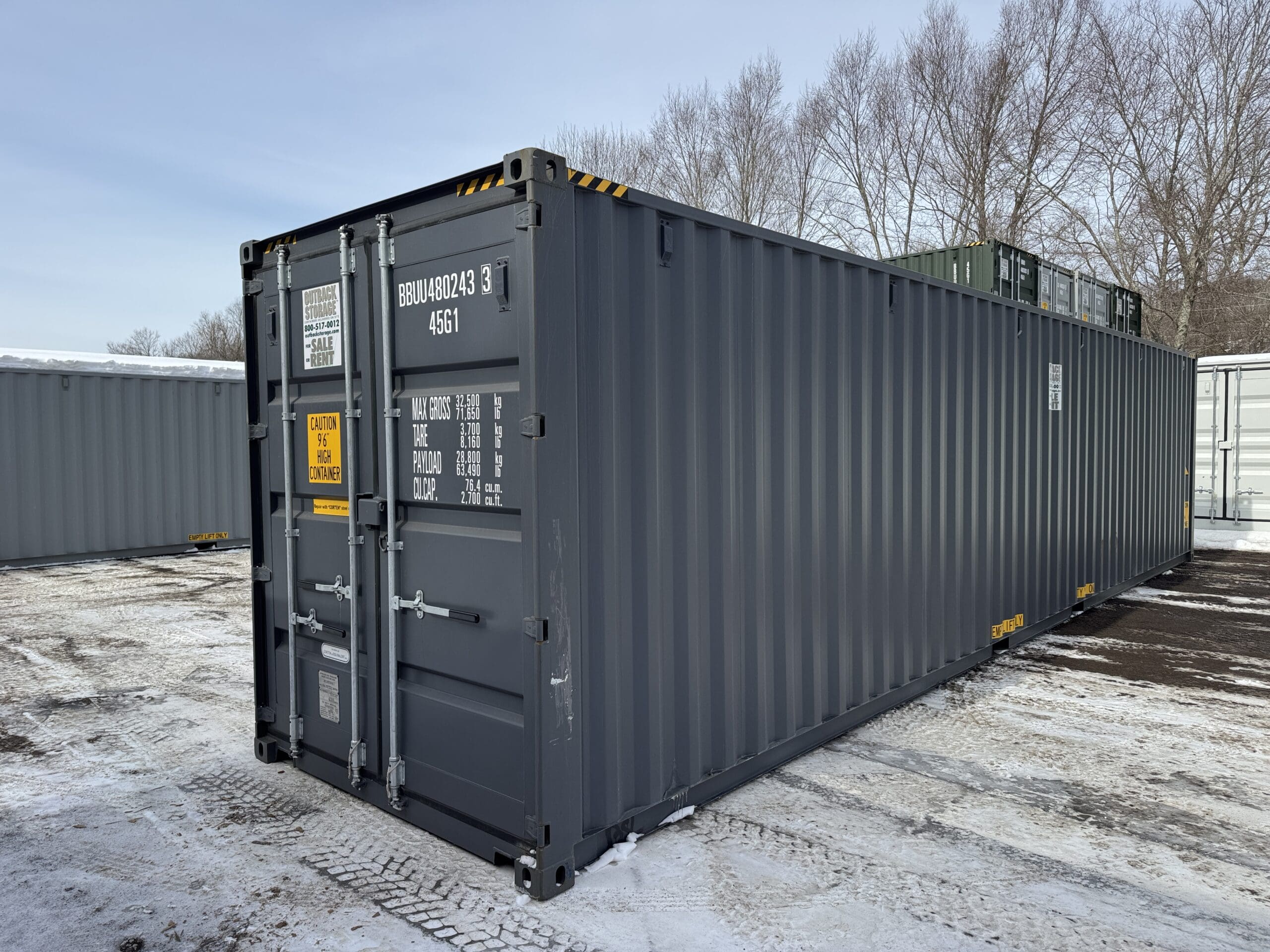 40ft New High Cube Shipping Container – Wind & Watertight – Gray — 40ft — new (image 8 of 12)