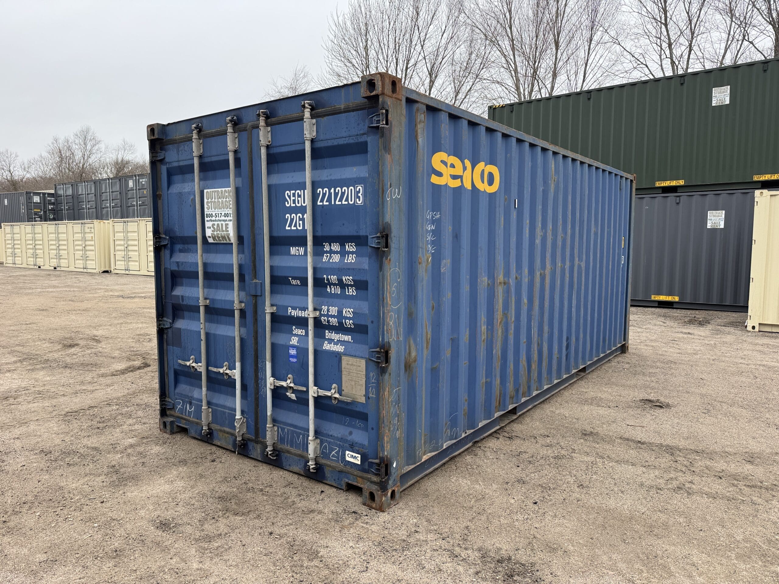 20ft Used Shipping Container – Wind & Watertight – Blue — 20ft — used (image 6 of 12)
