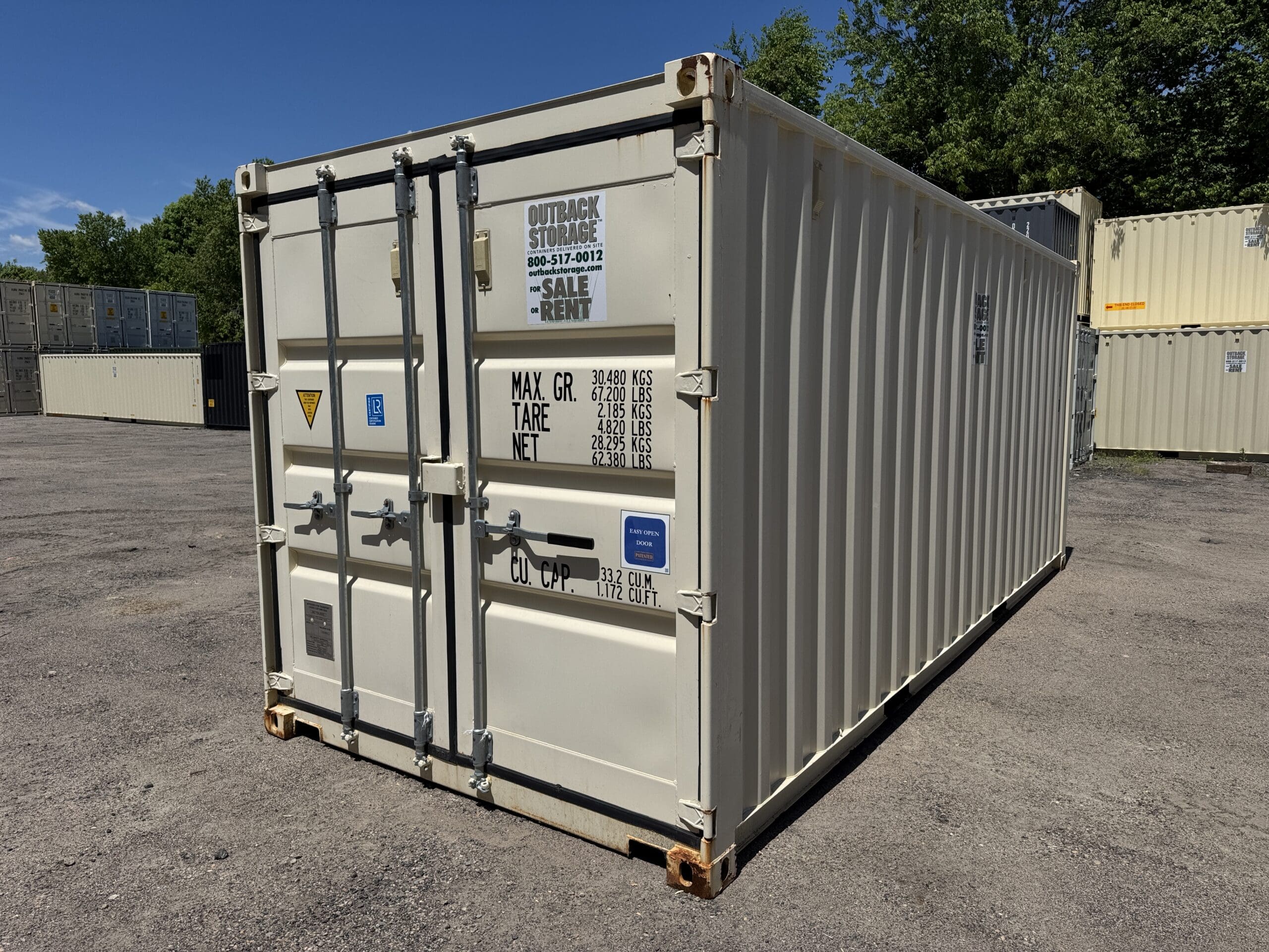 20ft Used Shipping Container – Wind & Watertight – Beige — 20ft — used (image 11 of 12)