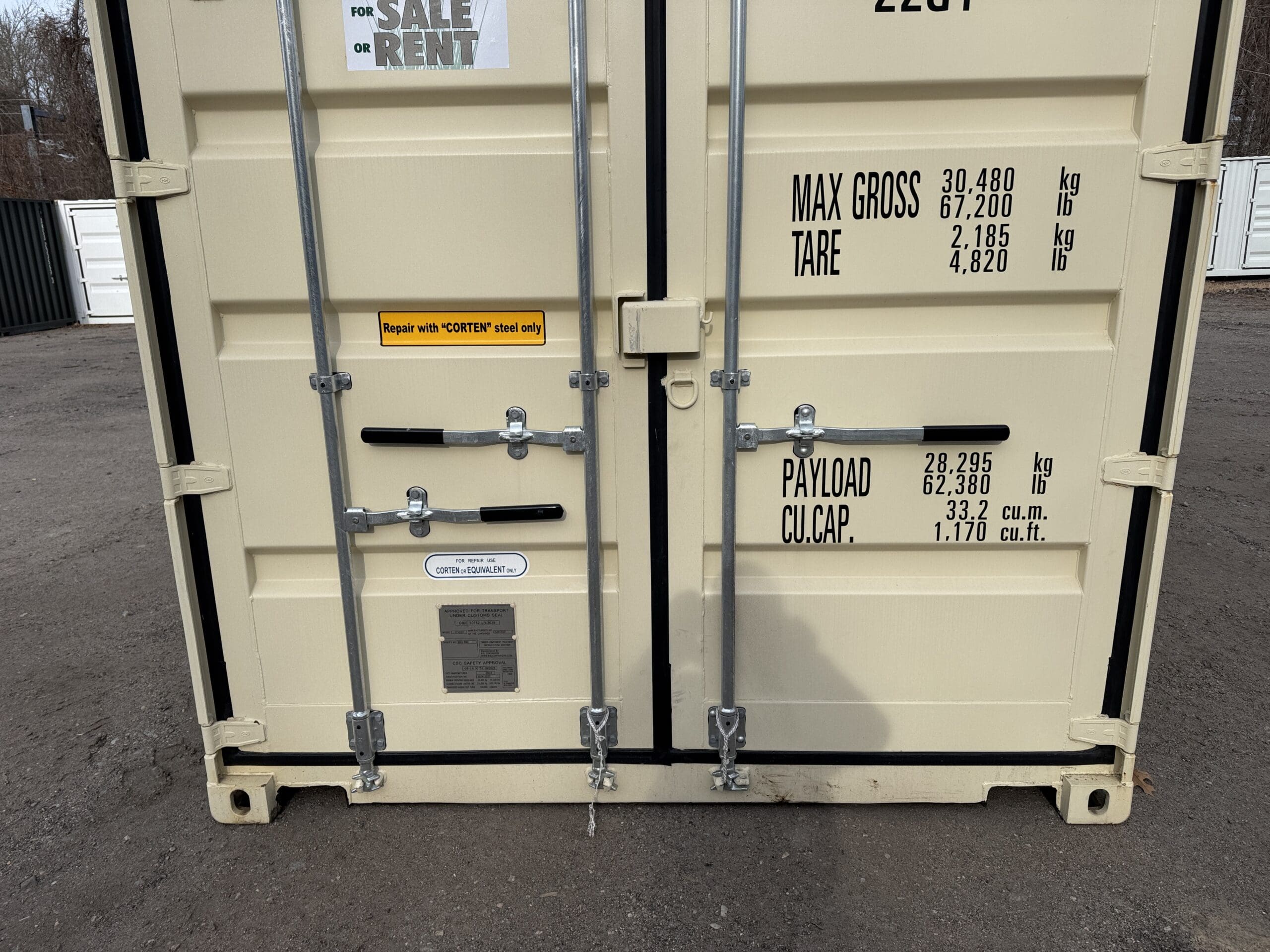 20ft New Shipping Container – Wind & Watertight – Beige — 20ft — new (image 6 of 12)