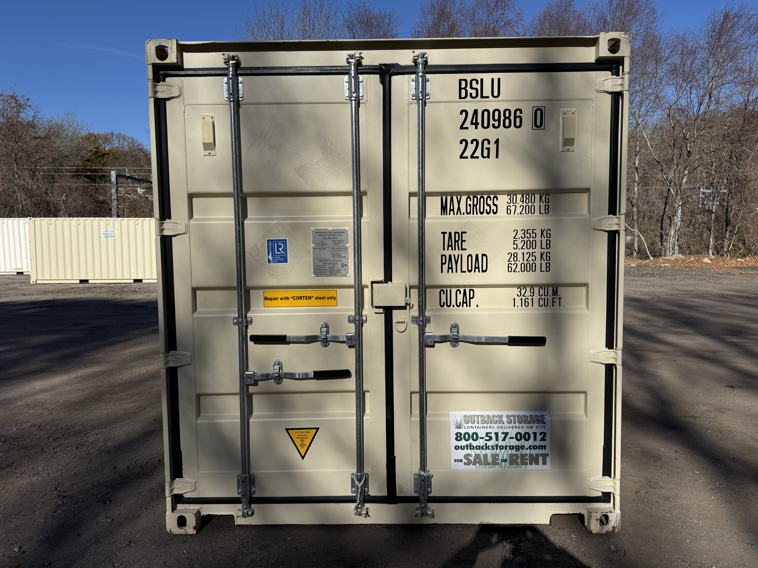 20ft New Shipping Container – Wind & Watertight – Beige — 20ft — new (image 3 of 12)