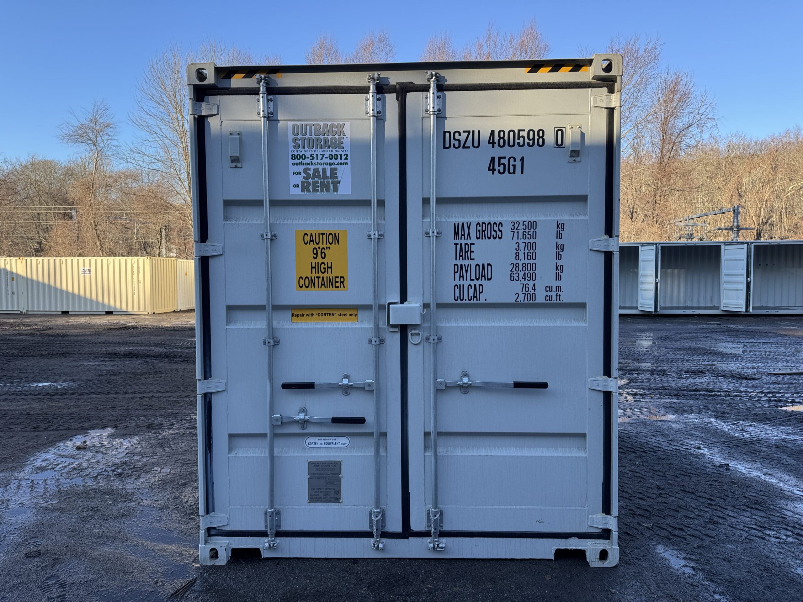 40ft New High Cube Shipping Container – Wind & Watertight – Lt Gray — 40ft — new (image 3 of 12)