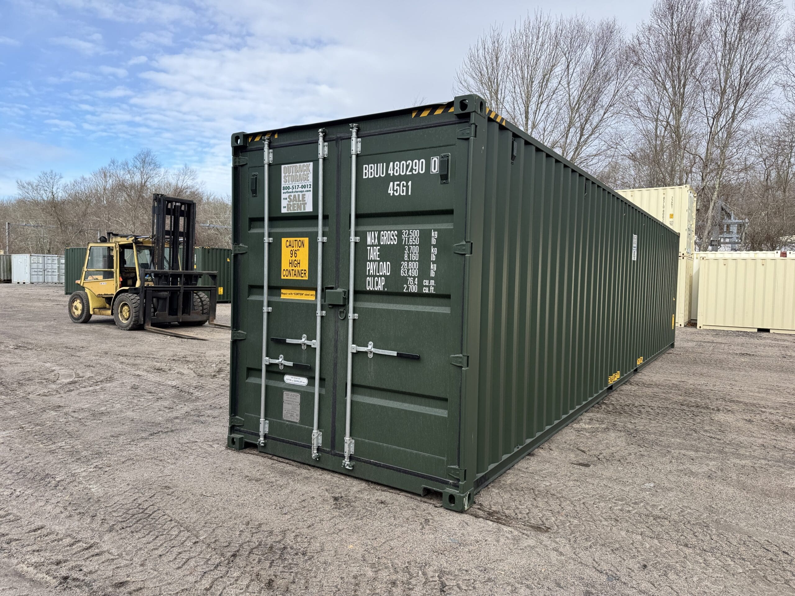 40ft New High Cube Shipping Container – Wind & Watertight – Green — 40ft — new (image 8 of 12)