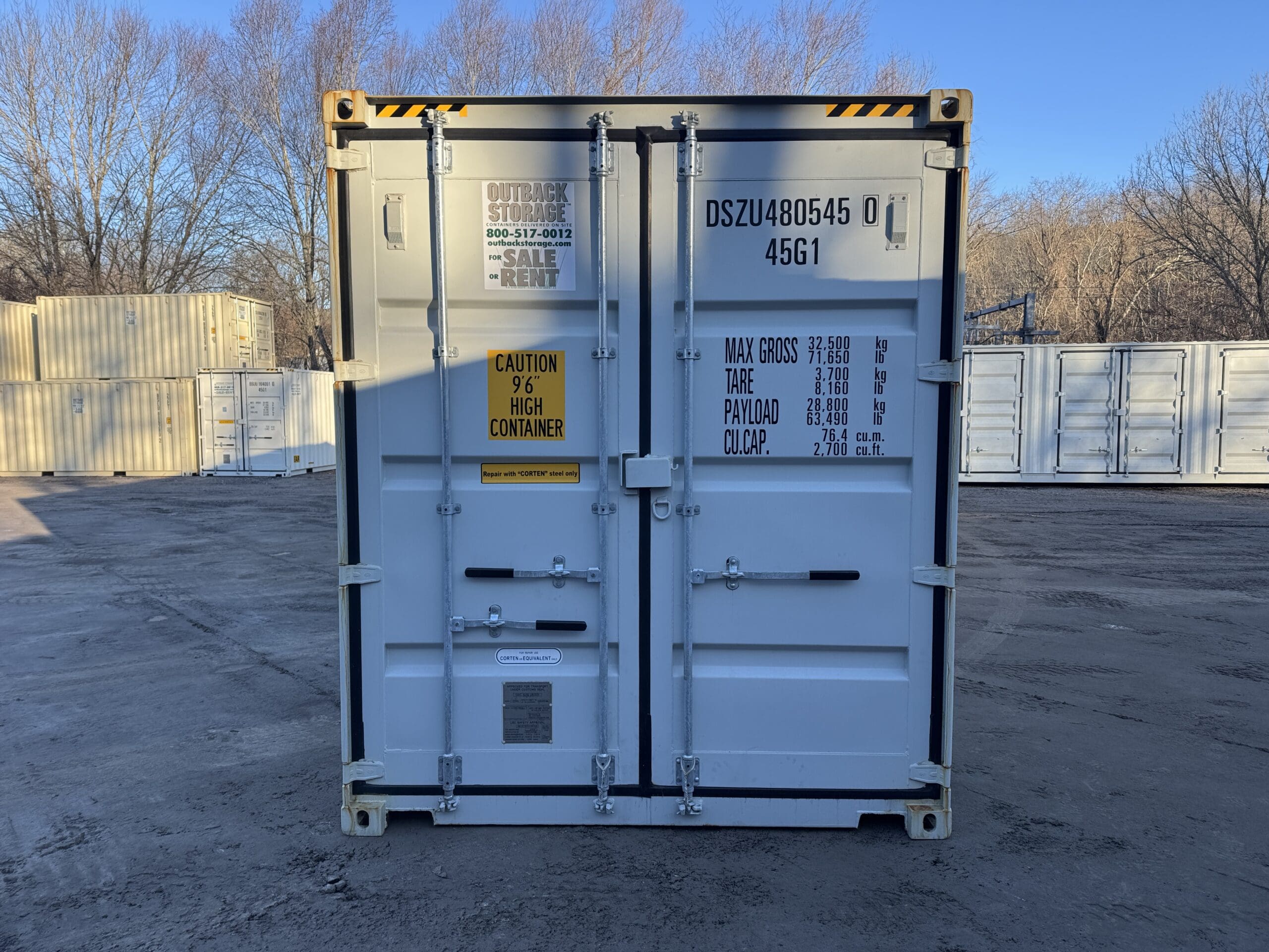 40ft New High Cube Shipping Container – Wind & Watertight – Gray — 40ft — new (image 3 of 12)