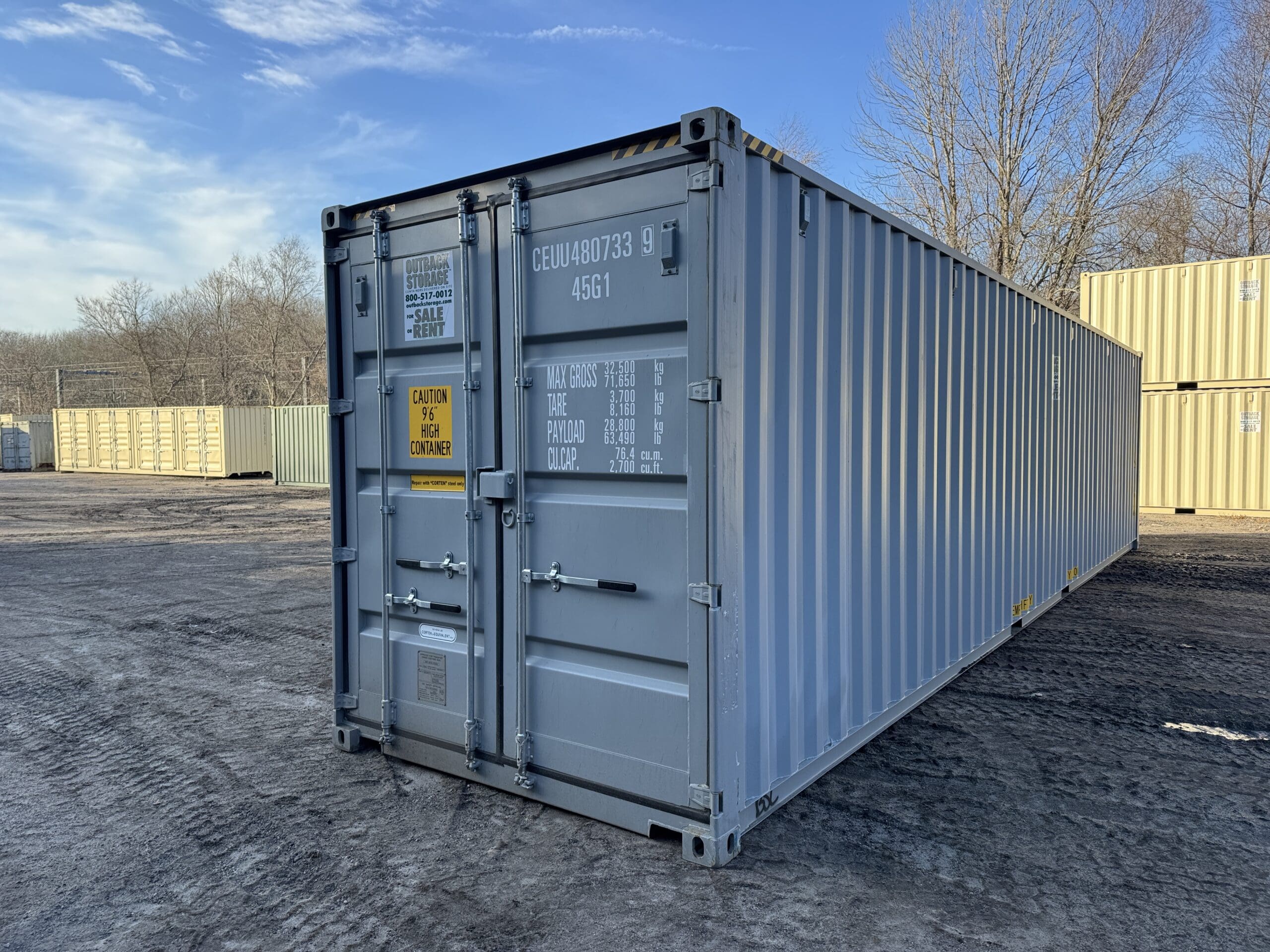 40ft New High Cube Shipping Container – Wind & Watertight – Gray — 40ft — new (image 8 of 12)