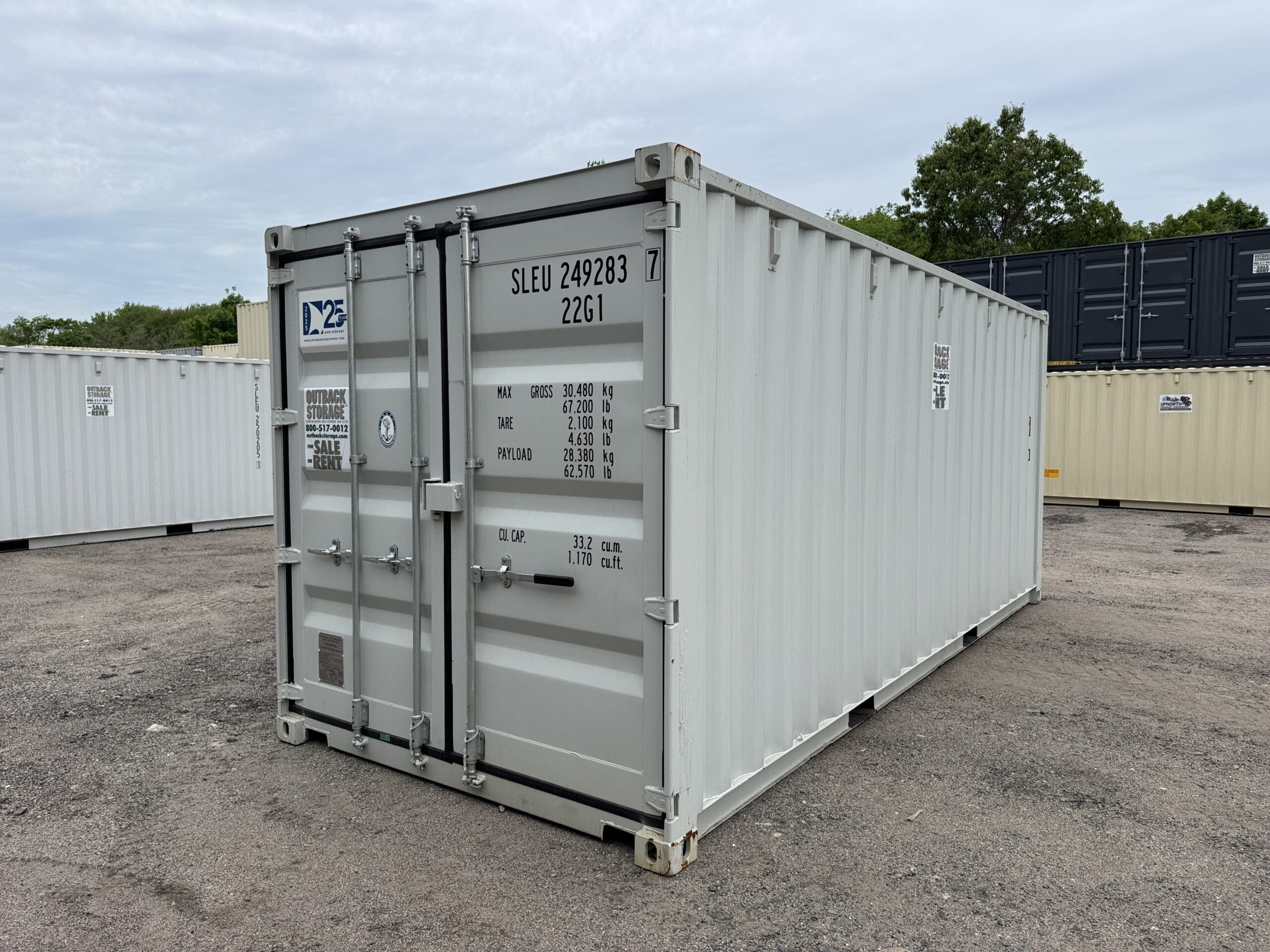 20ft New Shipping Container – Wind & Watertight – Gray — 20ft — new (image 8 of 12)