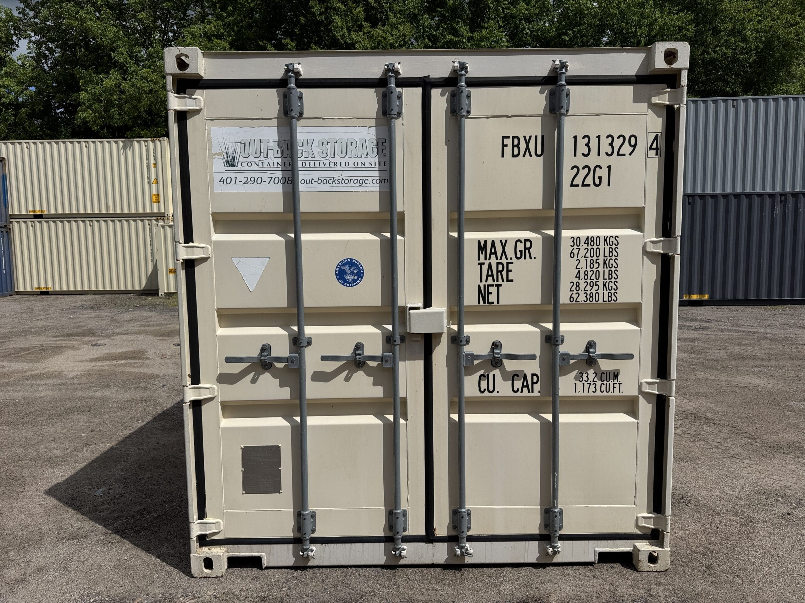 20ft Used Shipping Container – Wind & Watertight – Beige — 20ft — used (image 3 of 12)