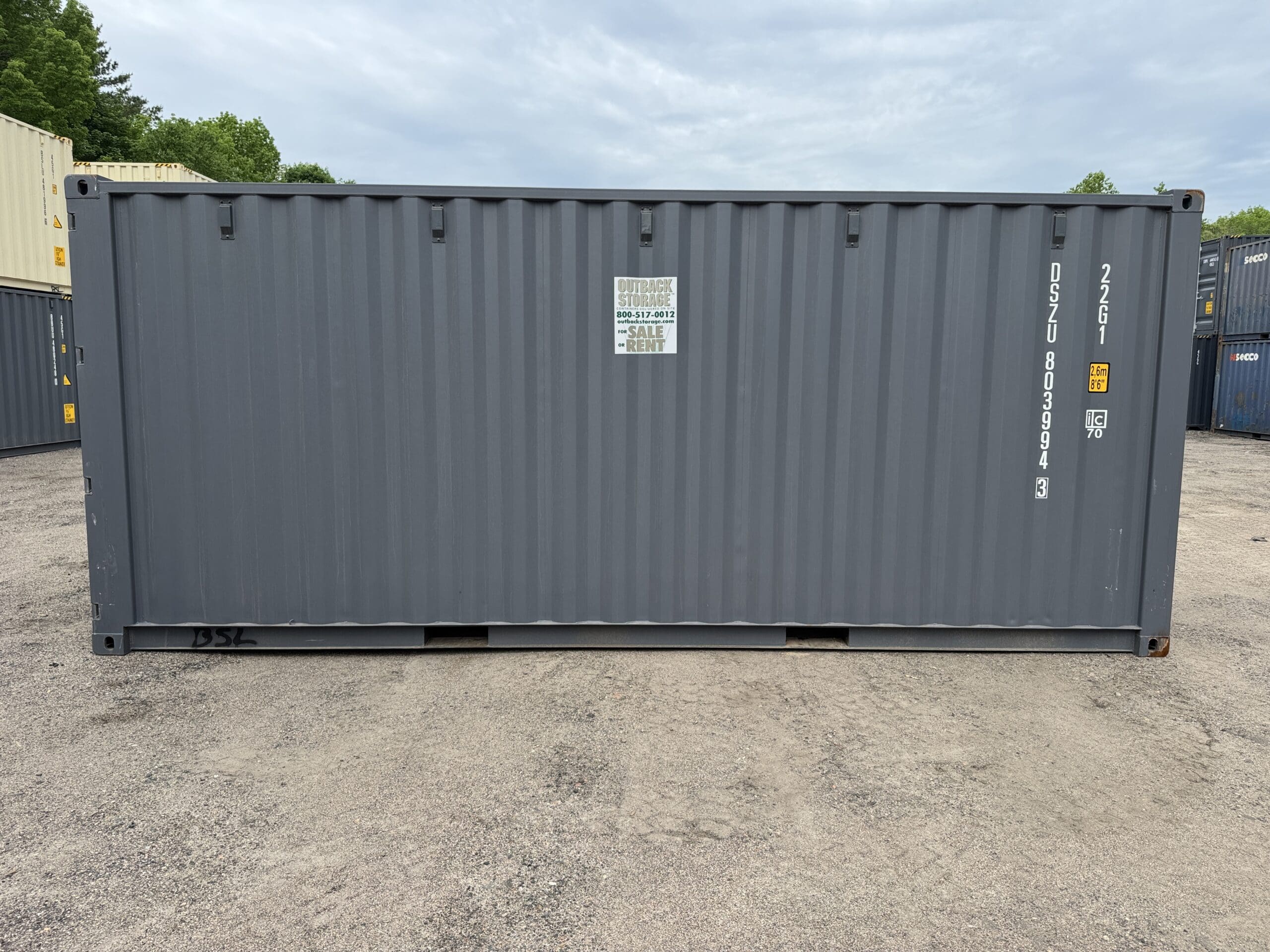20ft New Shipping Container – Wind & Watertight – Gray — 20ft — new (image 9 of 12)