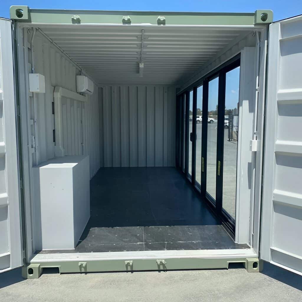 Modified 20FT container office with Glass door & AC — 20ft — new (image 2 of 4)