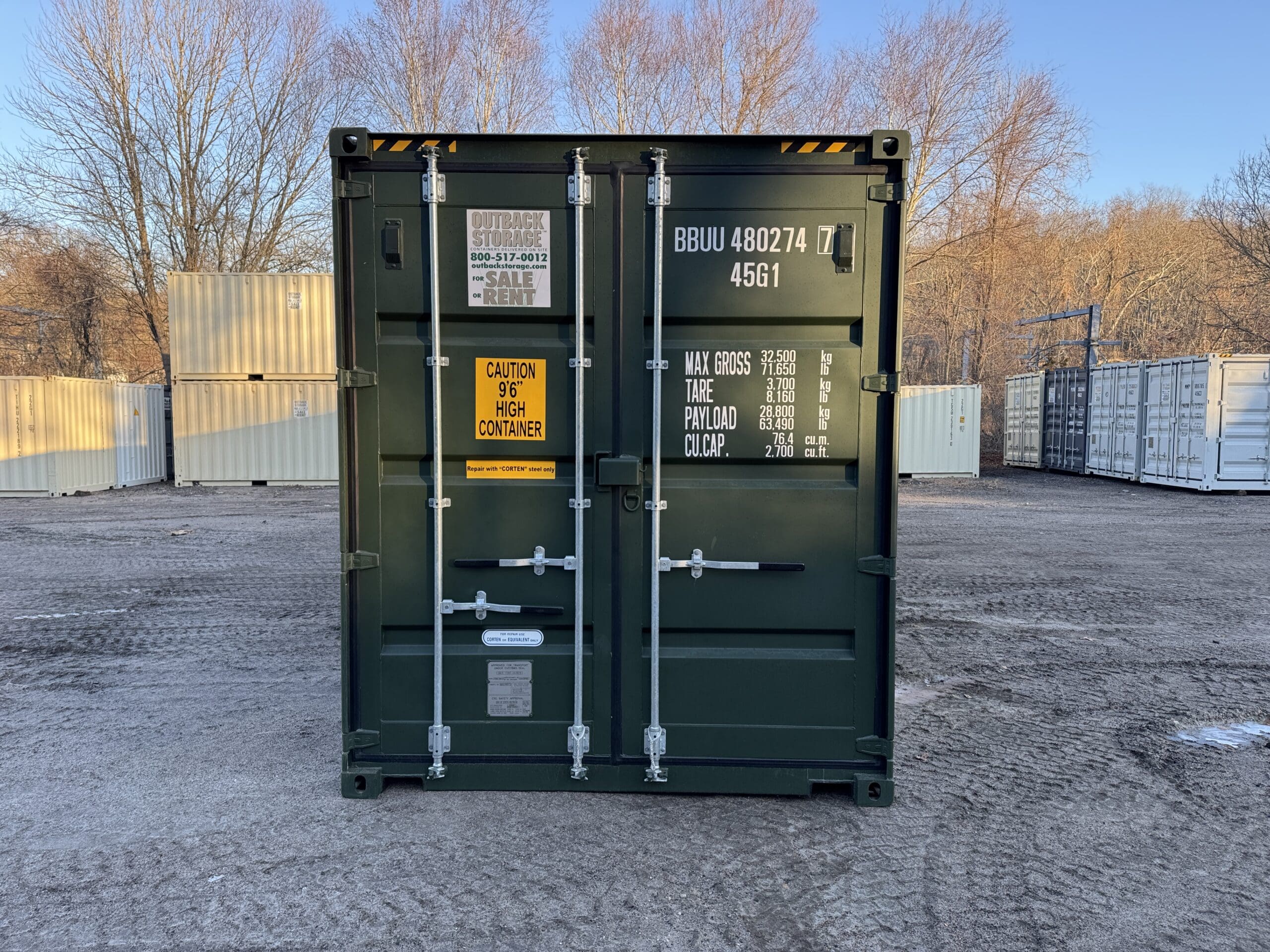 40ft New High Cube Shipping Container – Wind & Watertight – Green — 40ft — new (image 3 of 12)