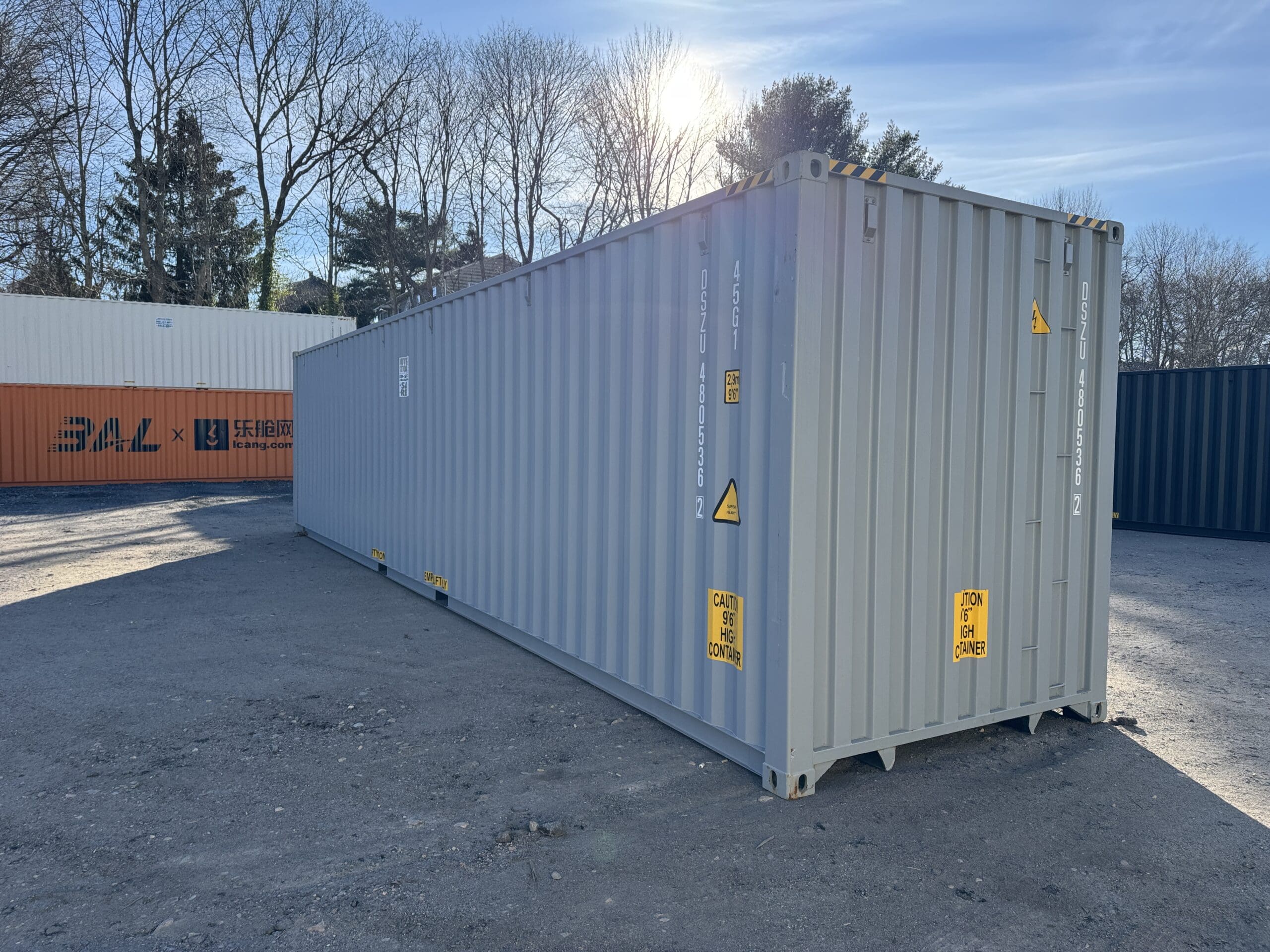 40ft New High Cube Shipping Container – Wind & Watertight – Gray — 40ft — new (image 10 of 12)