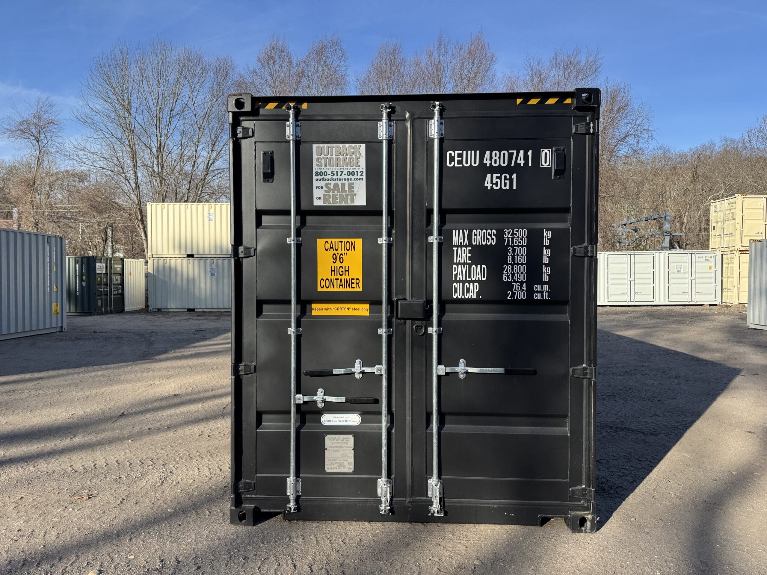 40ft New High Cube Shipping Container – Wind & Watertight – Black — 40ft — new (image 3 of 12)