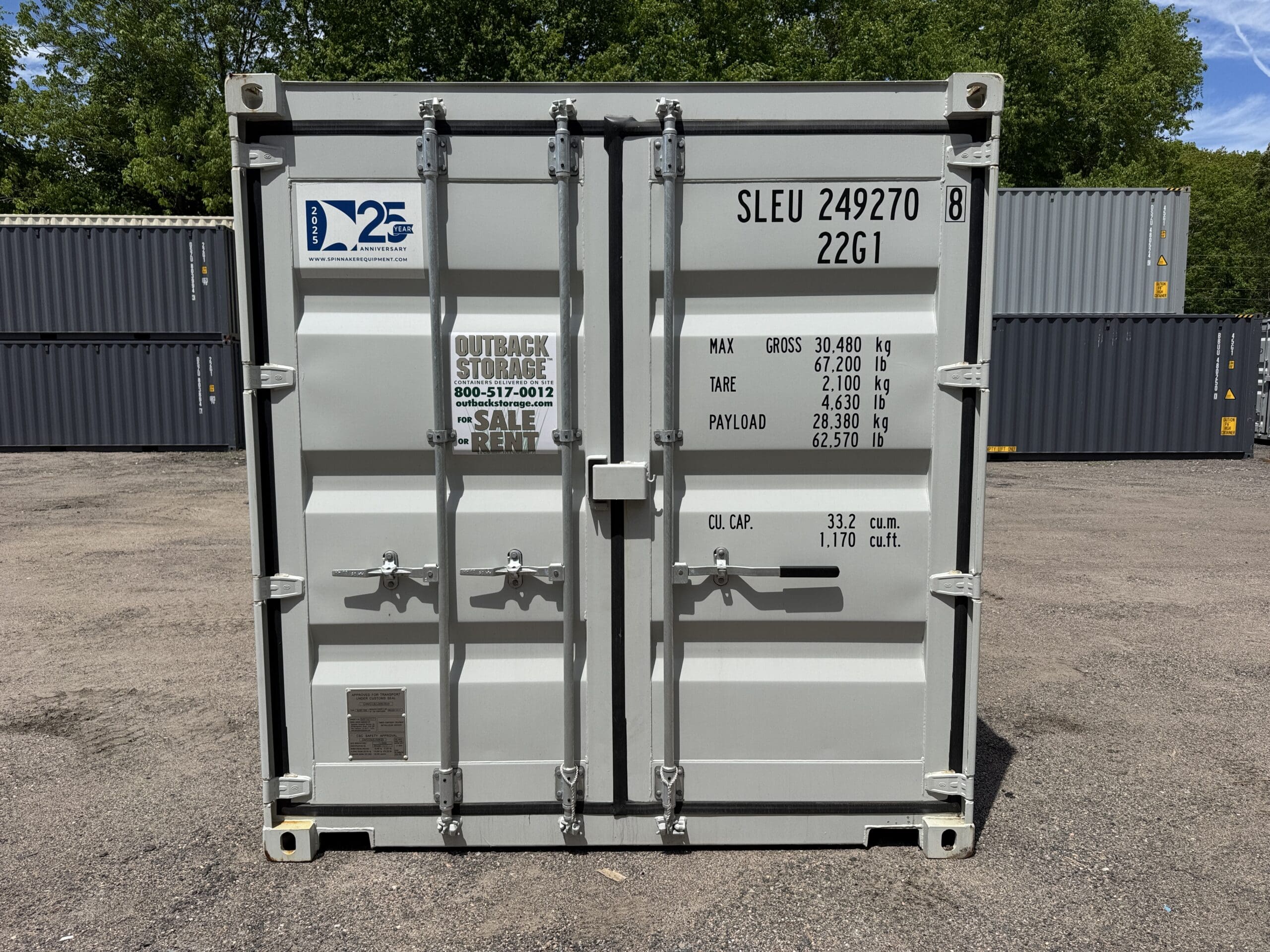 20ft New Shipping Container – Wind & Watertight – Gray — 20ft — new (image 3 of 12)