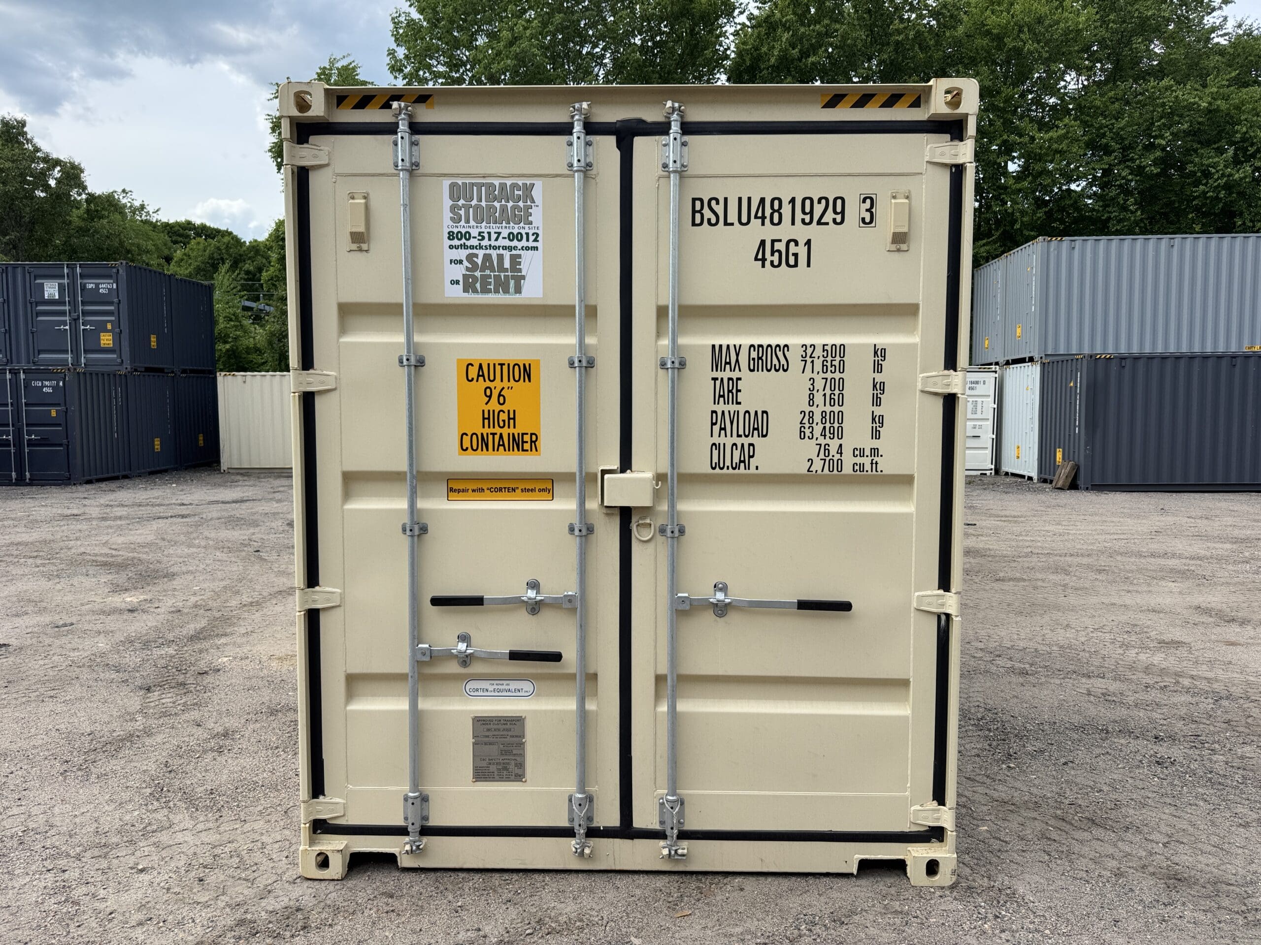 40ft New High Cube Shipping Container – Wind & Watertight – Beige — 40ft — new (image 3 of 12)