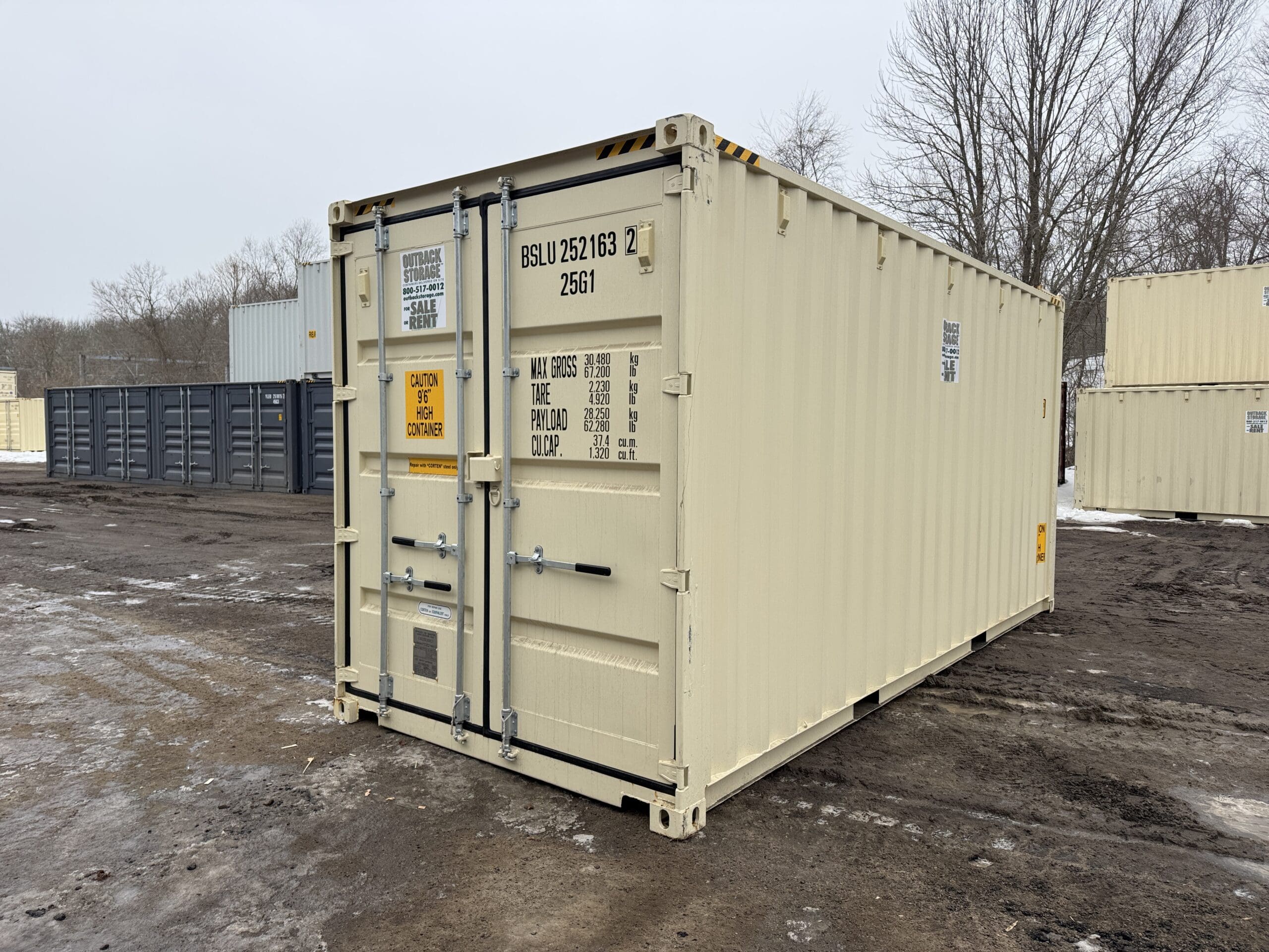 20ft New High Cube Shipping Container – Wind & Watertight – Beige — 20ft — new (image 8 of 12)