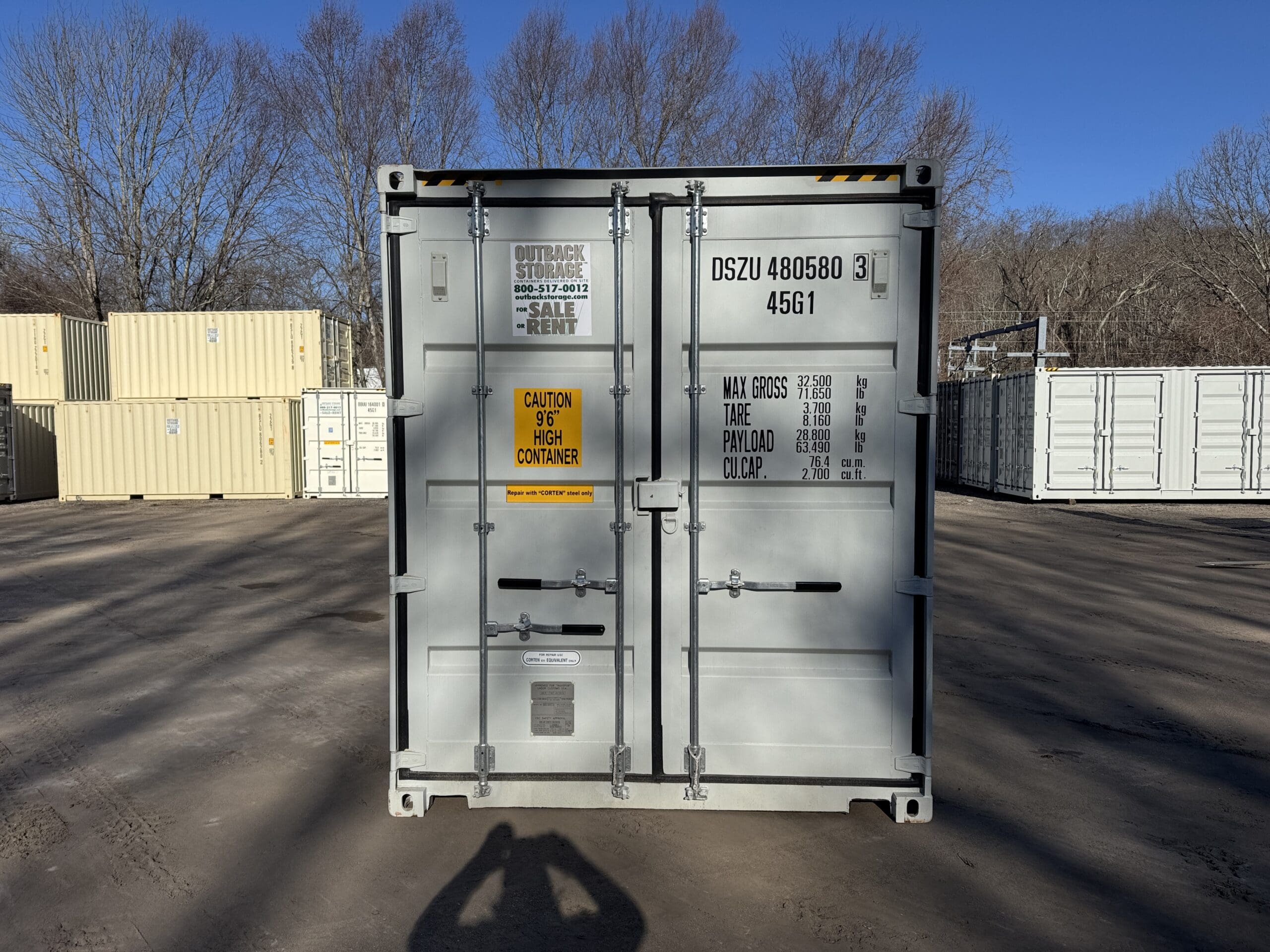 40ft New High Cube Shipping Container – Wind & Watertight – Gray — 40ft — new (image 3 of 12)