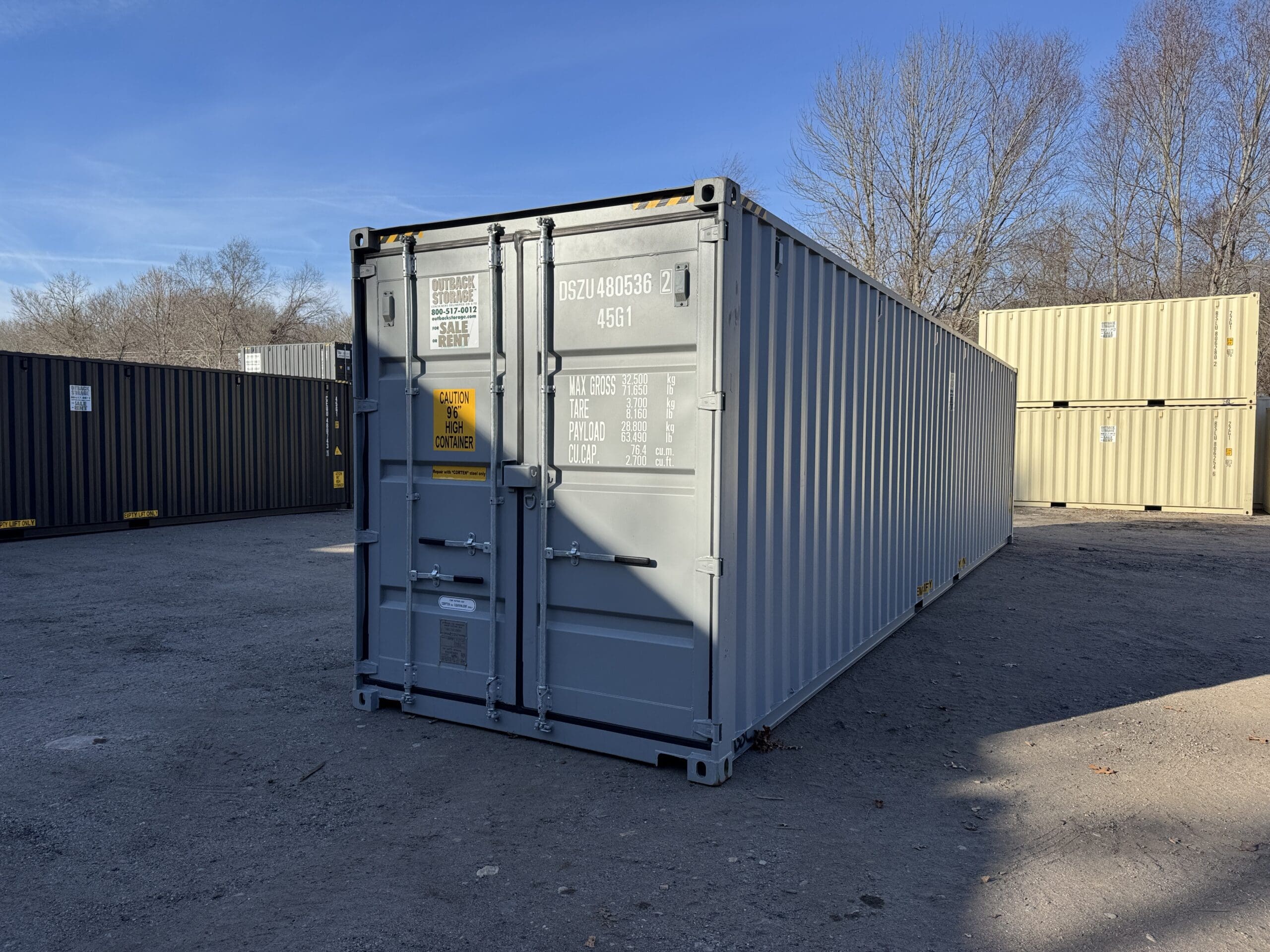 40ft New High Cube Shipping Container – Wind & Watertight – Gray — 40ft — new (image 8 of 12)