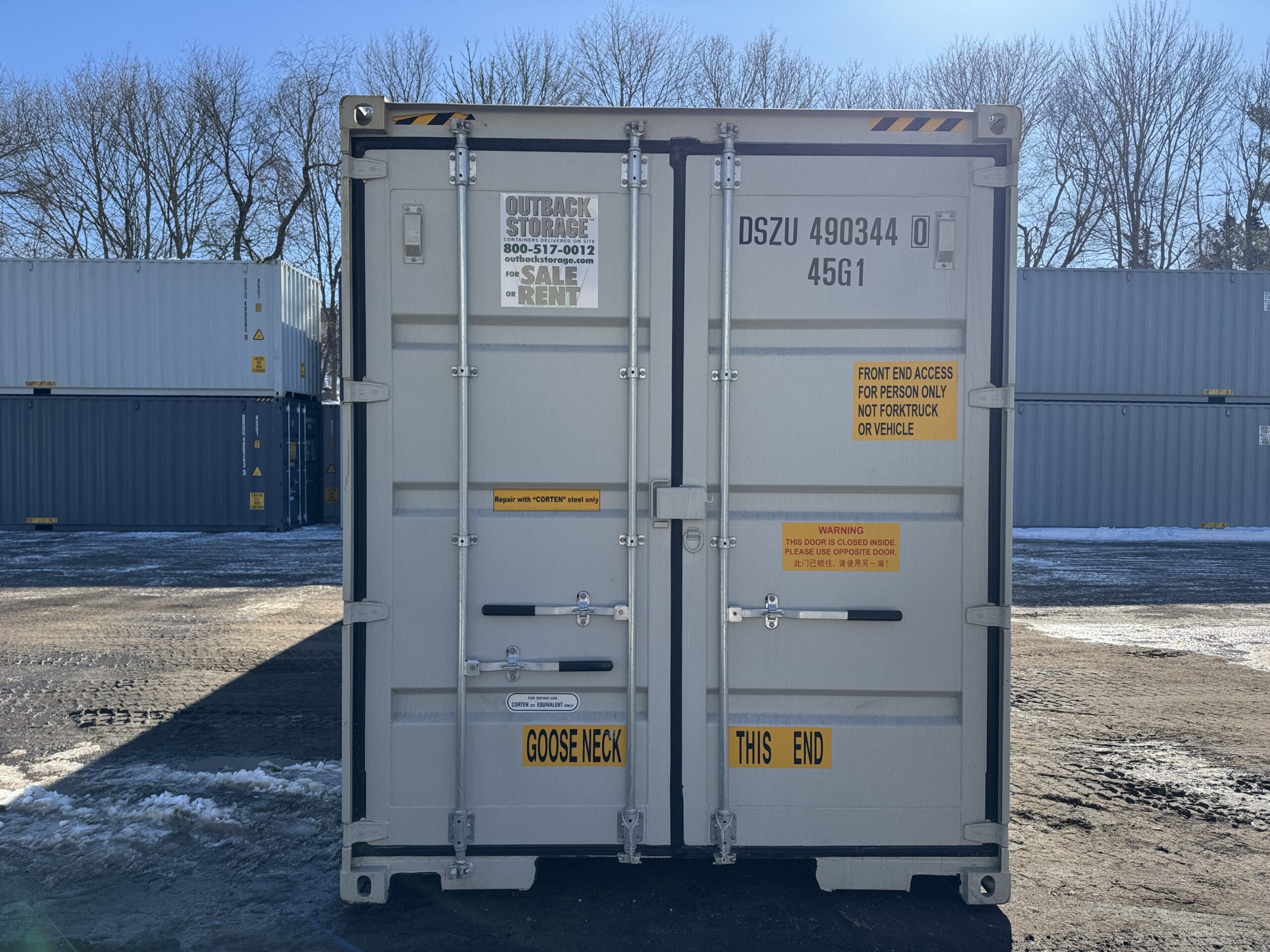 40ft New High Cube Shipping Container – Wind & Watertight – Gray — 40ft — new (image 11 of 12)