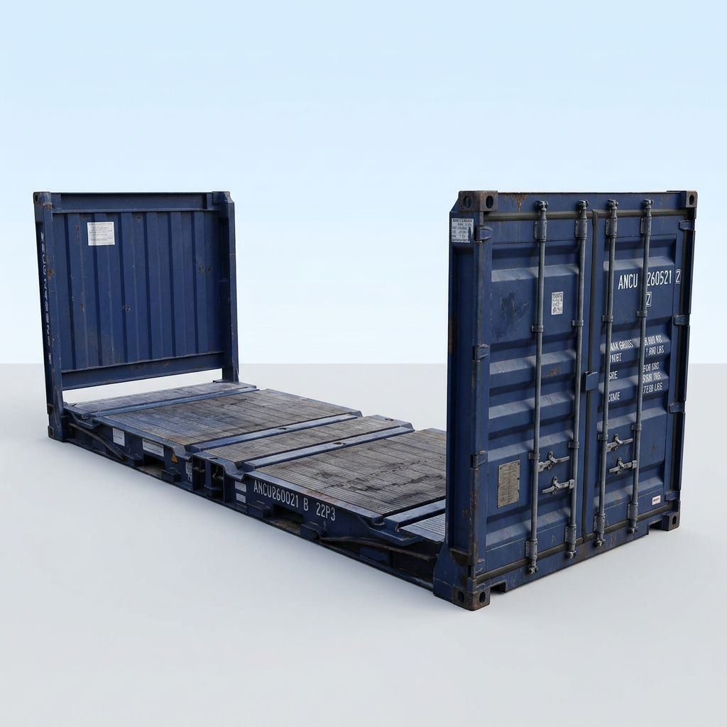 20FT x 8FT Used Flat Rack Shipping Containers — Flat Rack Containers (image 3 of 4)