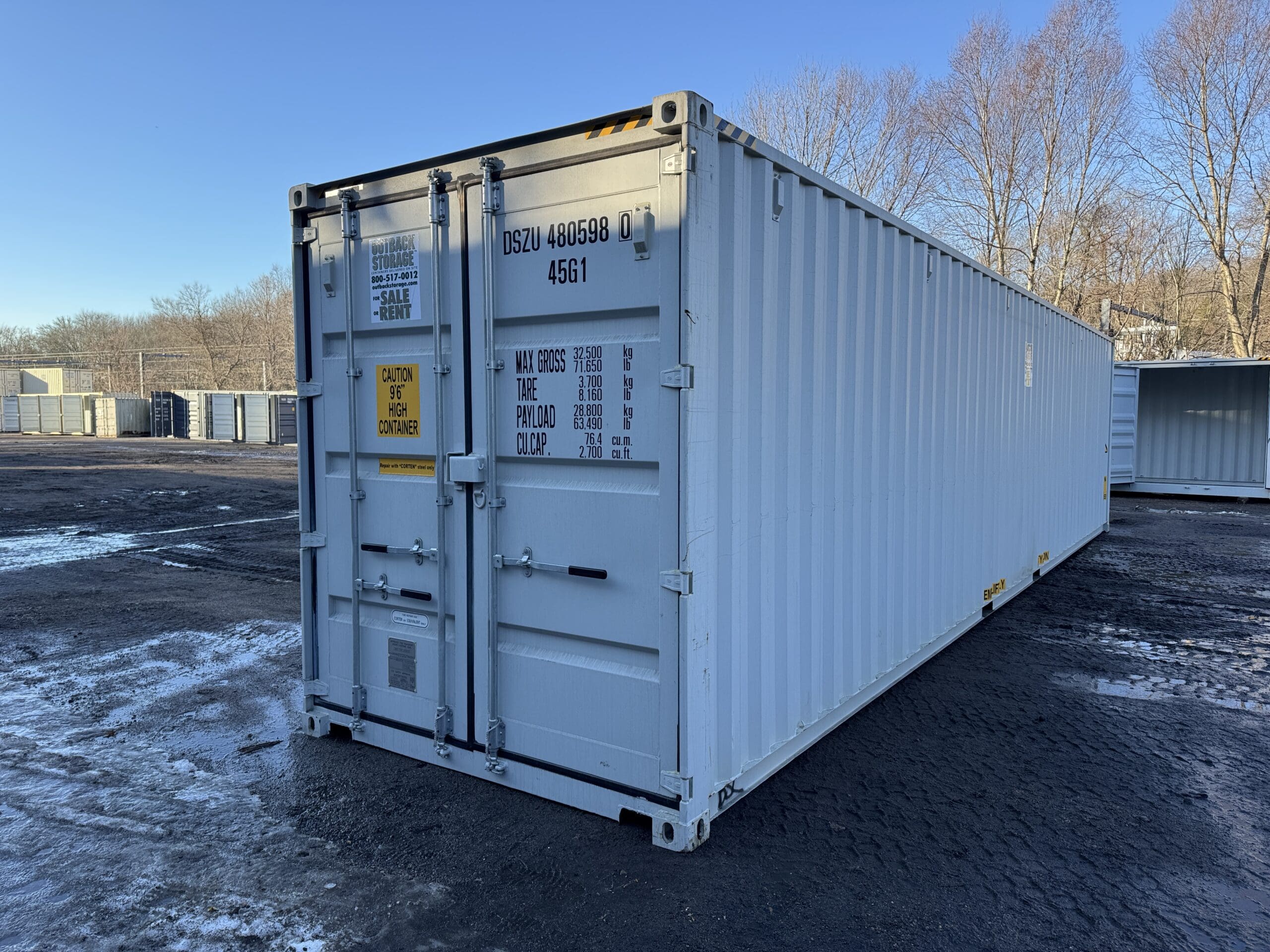 40ft New High Cube Shipping Container – Wind & Watertight – Lt Gray — 40ft — new (image 8 of 12)