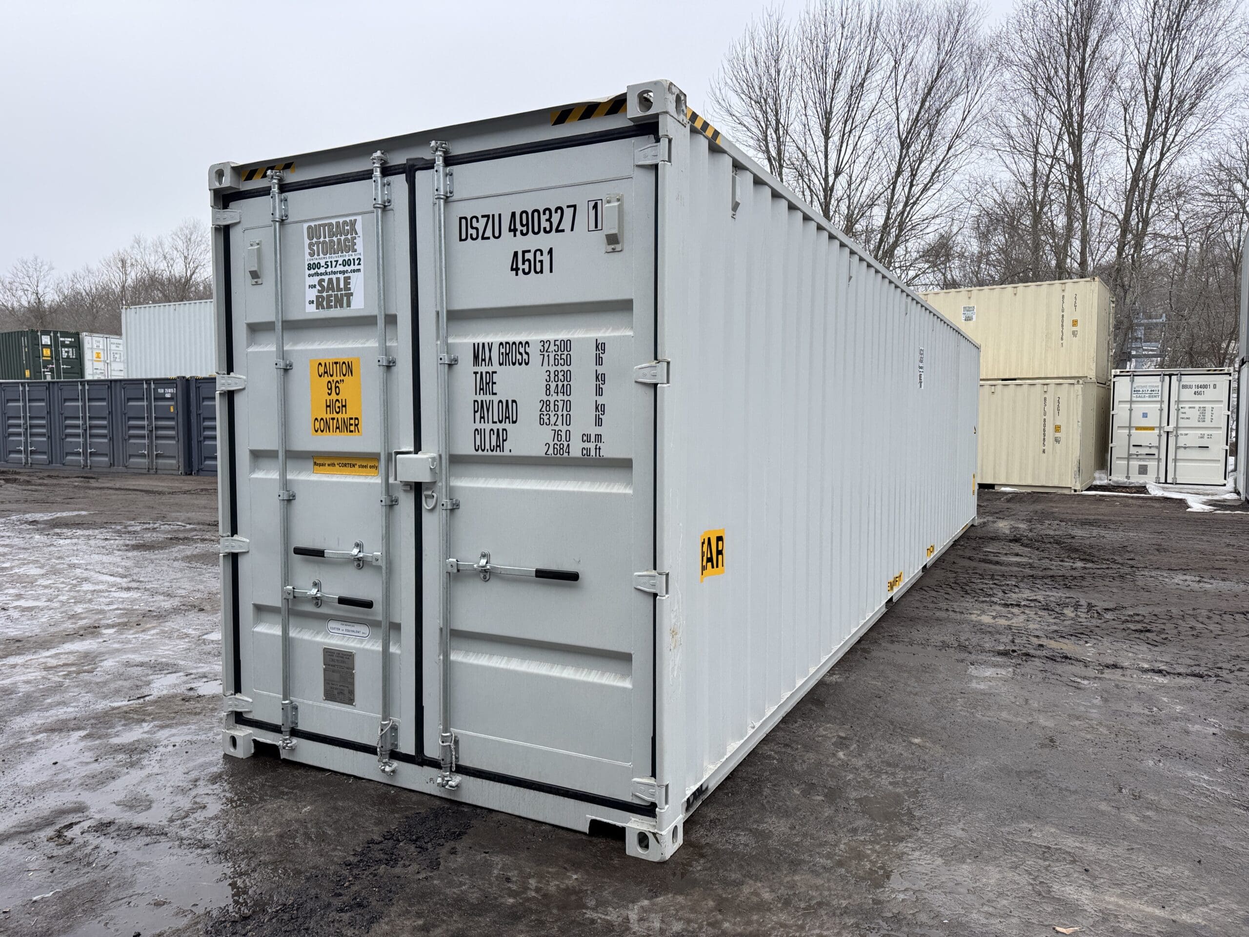40ft New High Cube Shipping Container – Wind & Watertight – Gray — 40ft — new (image 8 of 12)