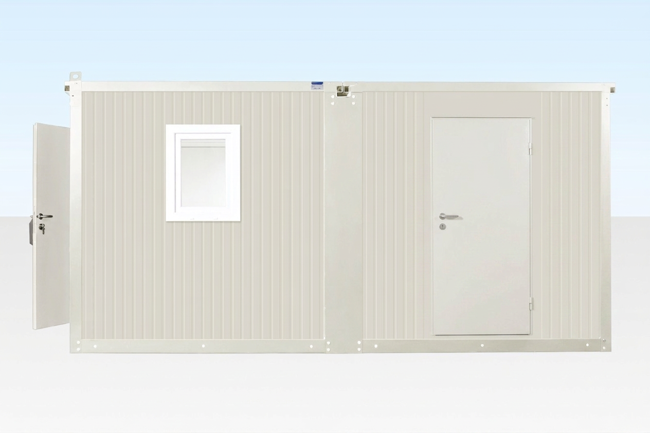 6.5m x 4.6m Side Linked Flat Pack Container Office for Sale — Front Exterior View 6.5m x 4.6m Side Linked Flat Pack Container Office — Flat Pack Containers (image 4 of 4)