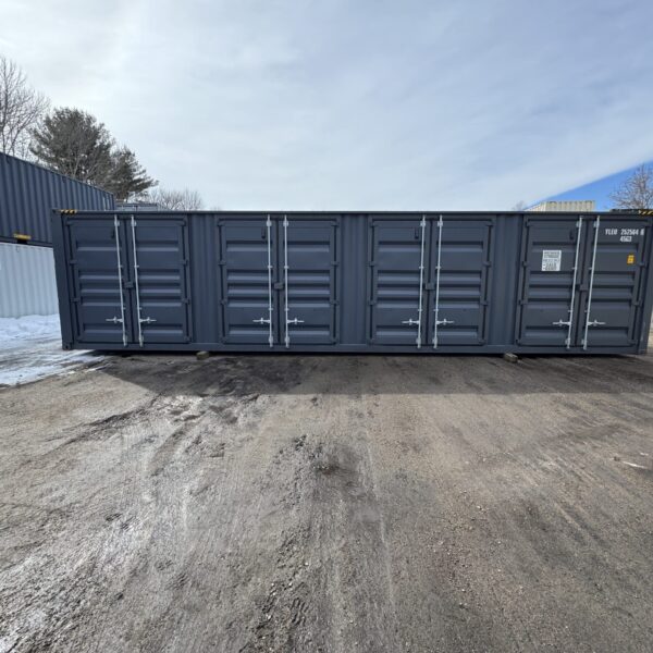 40ft New High Cube Shipping Container – Wind & Watertight – Dk Gray – Unit YLEU252564-4