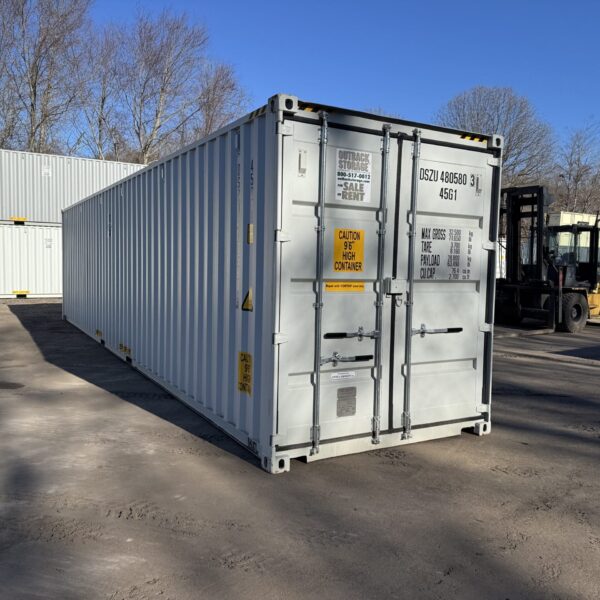 40ft New High Cube Shipping Container – Wind & Watertight – Gray – Unit DSZU480580-3