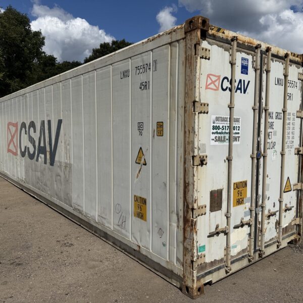 40ft As-Is High Cube Shipping Container – Wind & Watertight – White – Unit LNXU755574-1