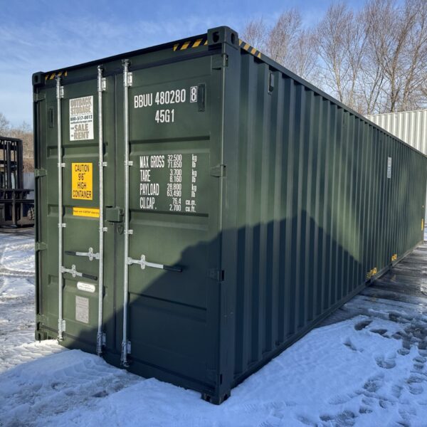 40ft New High Cube Shipping Container – Wind & Watertight – Green – Unit BBUU480280-8