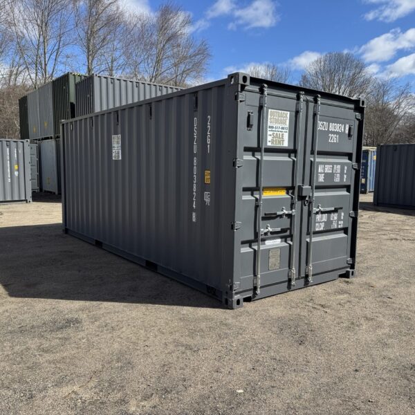 20ft New Shipping Container – Wind & Watertight – Gray – Unit DSZU803824-8