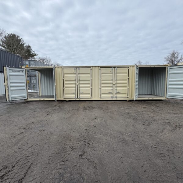 40ft New High Cube Shipping Container – Wind & Watertight – Beige – Unit YLEU251948-8