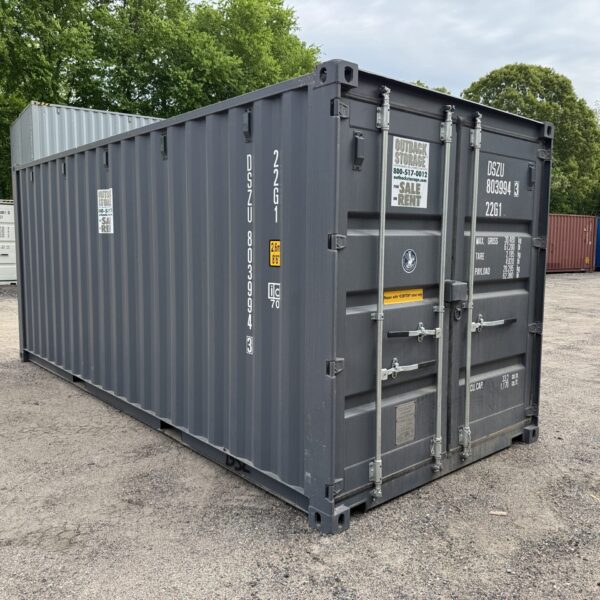 20ft New Shipping Container – Wind & Watertight – Gray – Unit DSZU803994-3