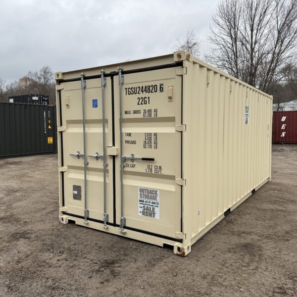 20ft New Shipping Container – Wind & Watertight – Beige – Unit TGSU234710-8