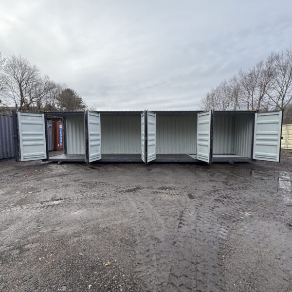 40ft New High Cube Shipping Container – Wind & Watertight – Dk Gray – Unit YLEU252267-1