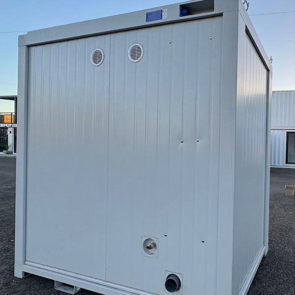 NEW 1 Toilet & 1 Shower Block — 8 x 5 ft — Portable Containex — Grey — No 855