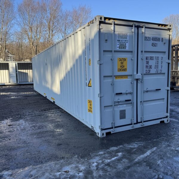 40ft New High Cube Shipping Container – Wind & Watertight – Lt Gray – Unit DSZU480598-0
