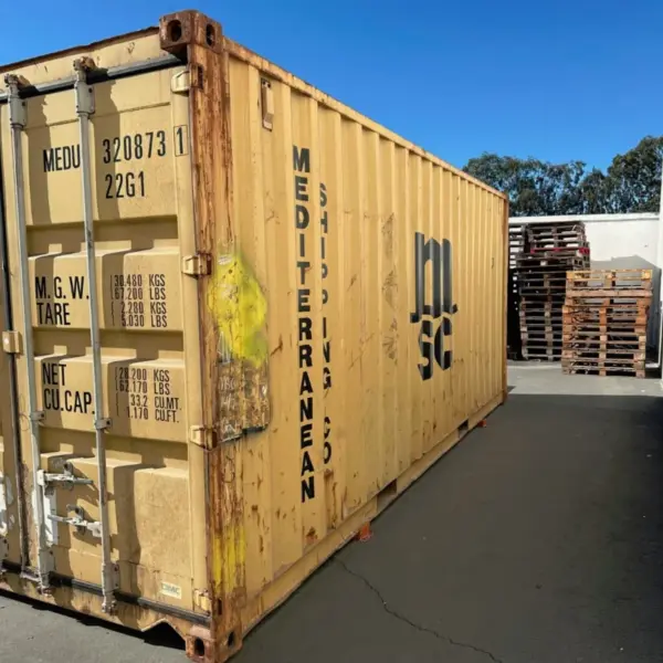 Used 20ft Conex Shipping / Storage Container – Yellow/Gold