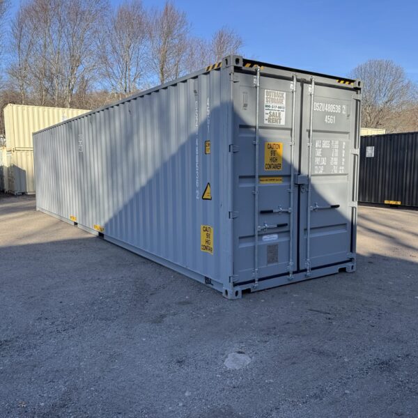 40ft New High Cube Shipping Container – Wind & Watertight – Gray – Unit DSZU480536-2