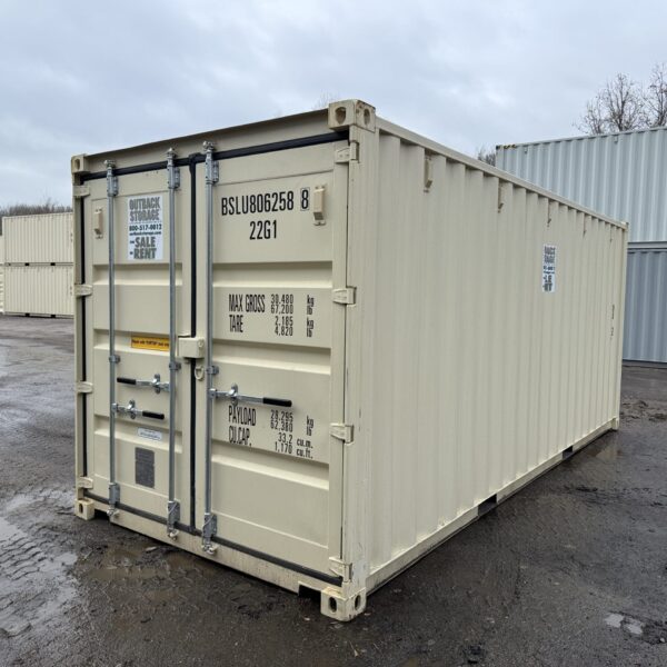 20ft New Shipping Container – Wind & Watertight – Beige – Unit BSLU806258-8