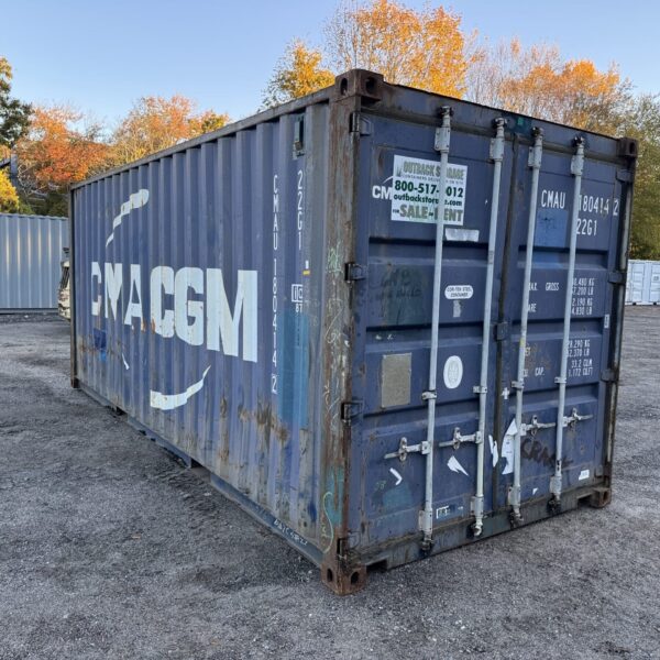 20ft Used Shipping Container – Wind & Watertight – Blue – Unit CMAU180414-2
