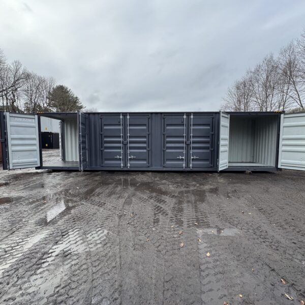 40ft New High Cube Shipping Container – Wind & Watertight – Dk Gray – Unit YLEU252266-6