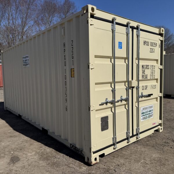 20ft New Shipping Container – Wind & Watertight – Beige – Unit HPXU100359-6