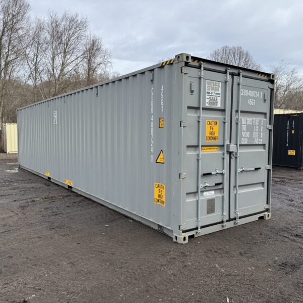 40ft New High Cube Shipping Container – Wind & Watertight – Gray – Unit CEUU480724-1
