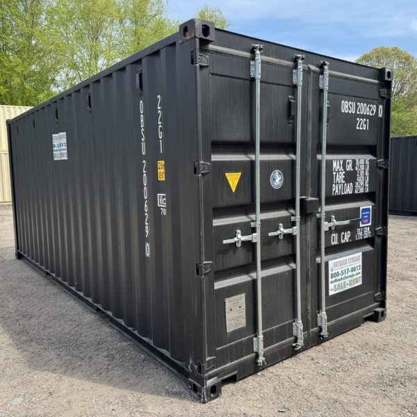 20ft New Shipping Container – Wind & Watertight – Black – Unit OBSU200629-0